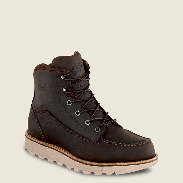 Red Wing Mens Work Boots - Traction Tred Lite - 6-inch Waterproof Soft Toe - Dark Brown - UQK361892